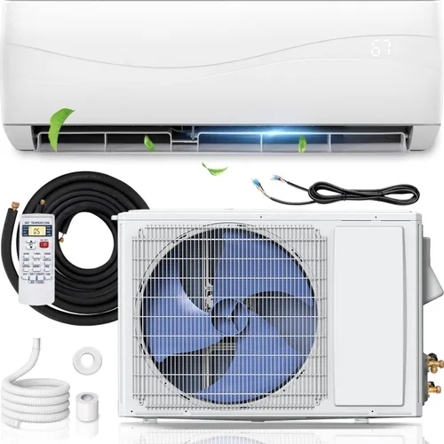 Vista 13 de SIMOE Mini sistema de aire acondicionado dividido y calefacción, 18000BTU, unidad de CA sin conductos montada en la pared 19 SEER con bomba de calor