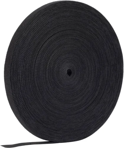 Vista 2 de Correas reutilizables para cables, rollo de gestión de cables, cierre negro, cinta de gancho y bucle de doble cara (1/2 pulgada)