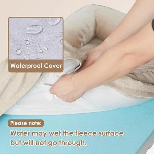 Vista 3 de EHEYCIGA – Cama ortopédica impermeable para perros pequeños, de espuma viscoelástica tipo caja de huevos, con bordes elevados y base antideslizante