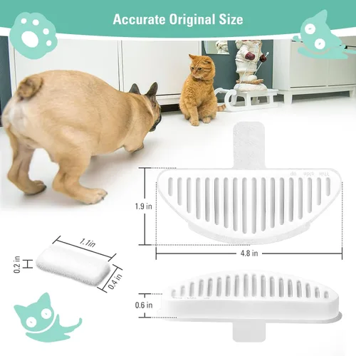 Vista 7 de Paquete de 6 filtros de repuesto y 12 esponjas de filtro para fuente automática inalámbrica de mascotas de 67 oz/2 L, filtro de fuente de agua