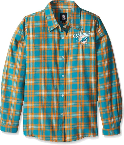 Vista 4 de FOCO NFL Womens 2016 Wordmark Basic Flannel Shirt