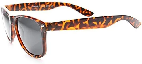 Vista 2 de zeroUV - Gafas de sol retro con borde de cuerno de color neutro, 2.165in