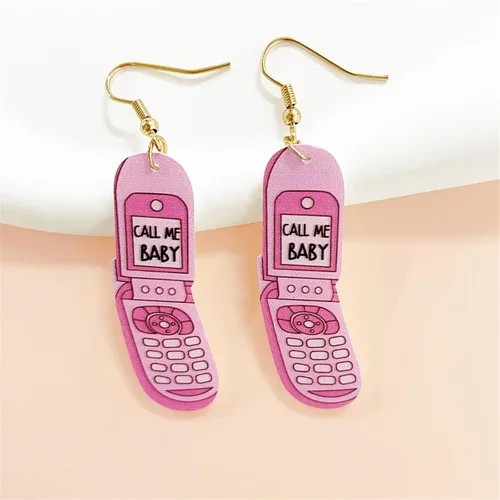 Vista 4 de MALOYANVE Aretes de cinta de casete para mujer, divertidos acrílicos coloridos de los años 80 y 90, neón, retro, ligeros, aretes colgantes