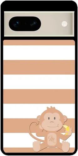 Vista 2 de Funda de goma negra personalizada de mono marrón y blanco compatible con Google Pixel 10, 10 Pro, 10 Pro XL, 9a, 9 Pro, Pixel 9, Pixel 9 Pro XL, 8a