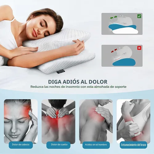 Vista 2 de ZAMAT Almohada cervical ajustable de espuma viscoelástica, almohadas de cuello inodoras para aliviar el dolor, almohadas ortopédicas para dormir