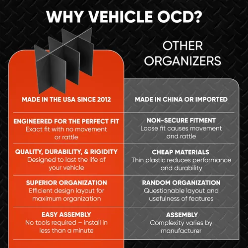 Vista 9 de Organizador de consola central OCD™ para Toyota Camry modelos 2012/2017. Fabricado en EE. UU.
