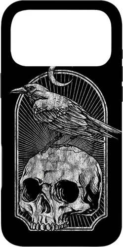 Vista 22 de Funda para iPhone 16 Skull Bull Horn Goth Gothic Ocult Emo Skeleton Ghost Case