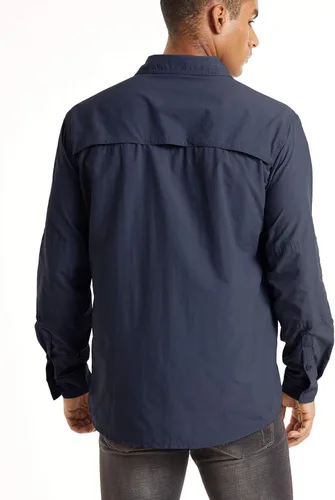 Vista 3 de TACVASEN Camisa de pesca para hombre, camisa de manga larga de secado rápido, camisa táctica con botones, camisa de trabajo ligera safari