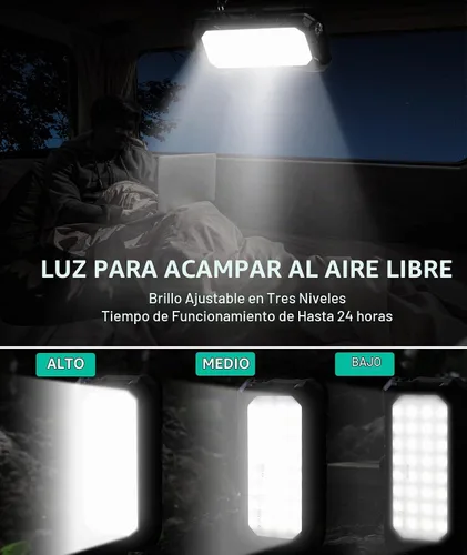 Vista 5 de BLAVOR - Banco de energía solar con 4 paneles plegables, cargador portátil de 20000 mAh Negro