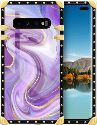 Vista 34 de Funda compatible con Samsung Galaxy S10 4G, TPU suave de lujo y parte trasera de policarbonato duro para niñas y mujeres, funda protectora a prueba