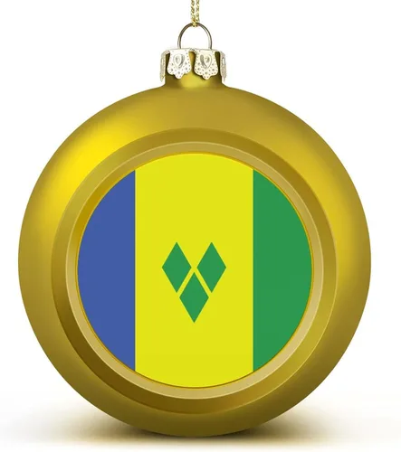 Vista 18 de Adornos de bolas de Navidad con bandera de Corea del Sur para Navidad, bolas de Navidad de estilo dorado para decorar 1 unidad