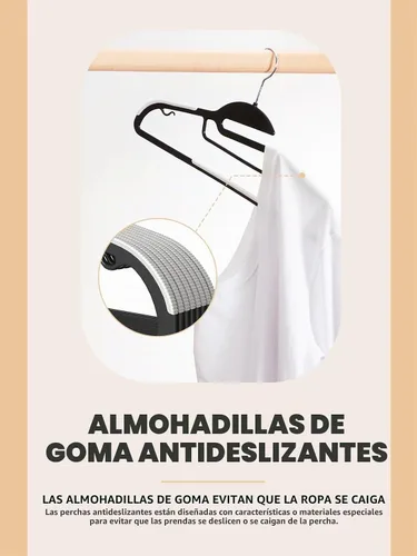 Vista 4 de HOUSE DAY Perchas de Plástico Negro Paquete de 30, Delgadas que Ahorran Espacio, Perchas Antideslizantes para Ropa con Almohadillas de Goma, Percha