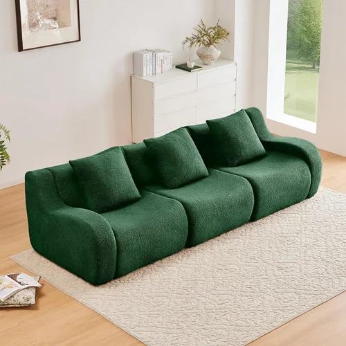Vista 12 de Boneless Cloud - Sofá modular modular de 82.7 pulgadas, cómodo sofá biplaza de tela de peluche, sofás seccionales de asiento profundo para sala