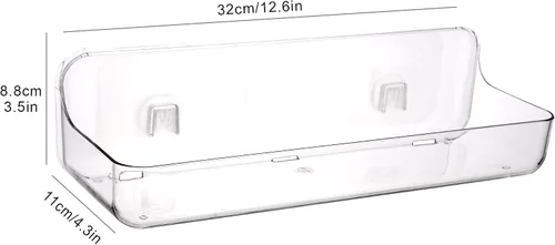 Vista 2 de Estante de ducha pegajoso, cesta de baño adhesiva, bandeja de almacenamiento de bar, carga máxima de 13 libras, sin perforaciones, estante