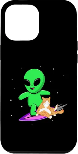 Vista 6 de iPhone 12/12 Pro Alien cat ufo extraterrestrial space ship for men gift funny Case