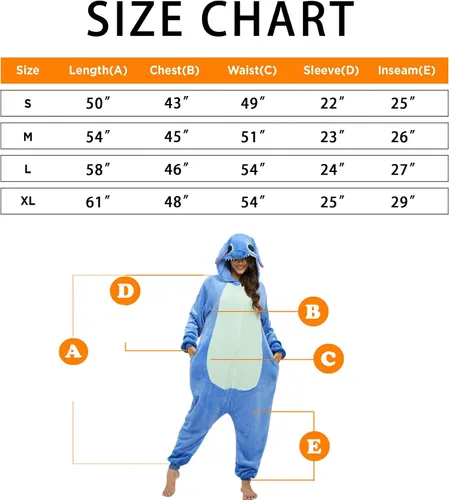 Vista 4 de FUNOBE Pijama de una pieza para adultos, disfraz de animal de una pieza para Halloween, cosplay para mujeres y hombres