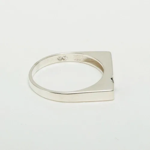 Vista 4 de Anillo de aniversario solitario de plata de ley 925 con zafiro auténtico para hombre, Metal Metal Piedra preciosa, Zafiro