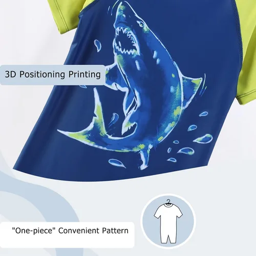 Vista 4 de Trajes de baño de una pieza para niños, camiseta de natación de manga corta