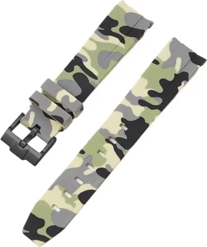 Vista 43 de Correa de camuflaje para Omega Moon Curvo Extremo Pulsera de goma de silicona Hombres Mujeres Sport Watch Band Accesorio 0.787 in