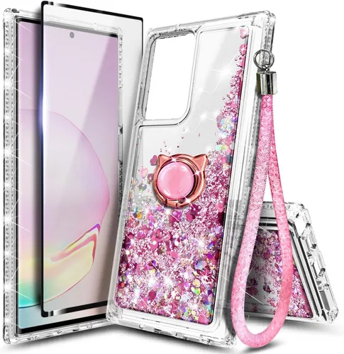 Vista 75 de NGB - Funda para teléfono Samsung Galaxy S9, color aguamarina/morado, bonita funda con purpurina líquida para mujeres y niñas, con protector