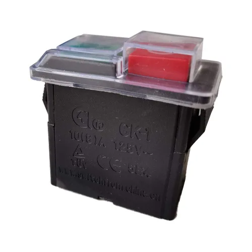 Vista 2 de CK-1 Interruptores electromagnéticos On-Off Interruptor de botón impermeable para taladro de banco y máquina de muela abrasiva 10 (8) A CA 125V