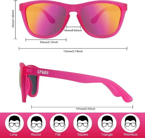 Vista 4 de EPHIU Gafas de sol deportivas polarizadas para hombres y mujeres, lentes de espejo antideslizantes, sin rebote para correr, conducir, 100%