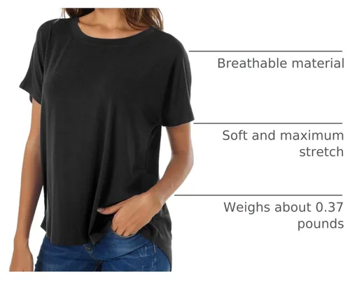 Vista 4 de Herou Camiseta Casual de Verano de Manga Corta Estilo Alto-Bajo Holgada Camisetas Básicas para Mujeres