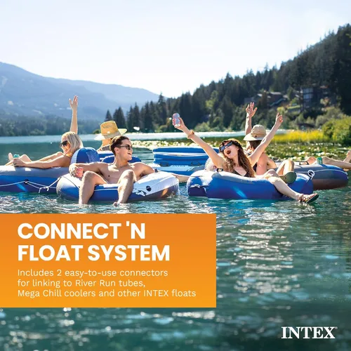 Vista 6 de INTEX 56825EP River Run 1 - Salón flotante inflable: respaldo cómodo, portavasos integrados, asas de agarre duraderas, cuerda de agarre completa