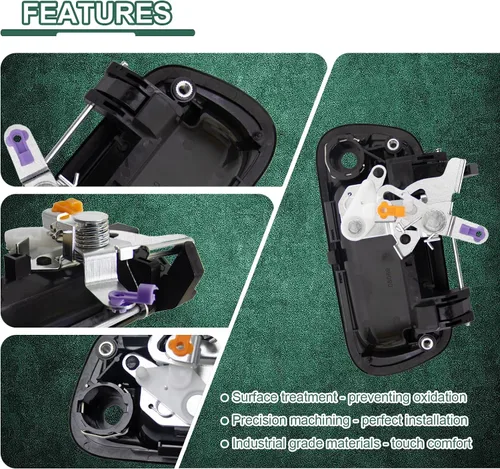 Vista 5 de Manija de puerta trasera para Toyota Tundra 2000-2006, manija de pestillo con orificio de cerradura que reemplaza # 69090-0C010 69090-0C030-C0