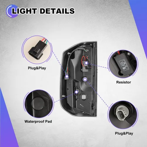 Vista 8 de Nixon Offroad Luces traseras LED para Toyota Tundra Pickup 2014-2022 con luz LED secuencial intermitente/luz de funcionamiento/luz de freno