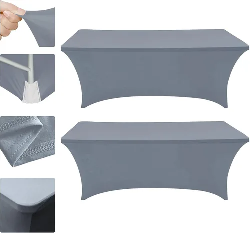Vista 37 de Eurmax USA - Manteles rectangulares ajustables de elastano de 4 pies, mantel elástico para bodas, eventos o para decorar la mesa del patio