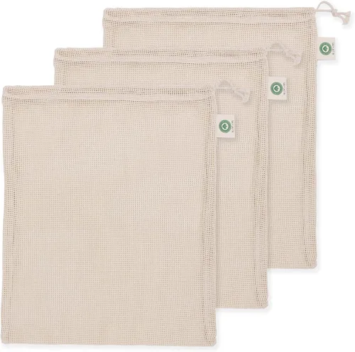 Vista 8 de Bolsas de lavandería de malla de algodón para ropa delicada, Beige