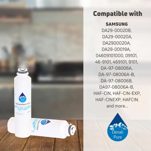 Vista 9 de Paquete de 3 filtros de agua de repuesto para refrigerador Samsung RF263BEAEWW, compatible con Samsung DA29-00020B, DA29-00020A, cartucho de filtro