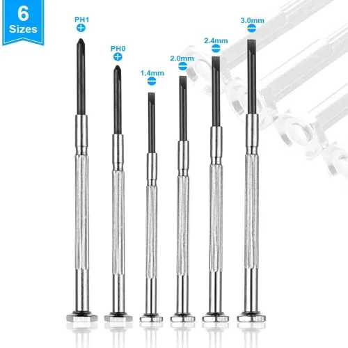 Vista 2 de NSZETZ Juego de 6 destornilladores mini, pequeño kit de herramientas de reparación profesional con 6 tamaños diferentes de destornilladores