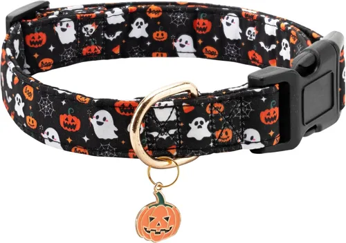 Vista 18 de Collar de algodón para perro, suave y lindo con diseño estampado de limón para hembras, hembras, machos, collar de mascota con hebilla ajustable