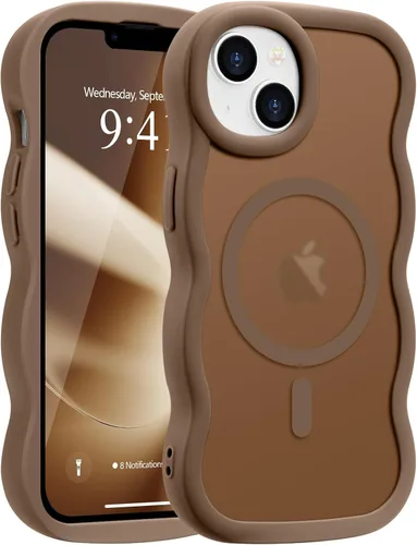 Vista 56 de Pepmune - Funda para iPhone 12 Pro Max con marco ondulado y estructura rígida, color mate claro, cubierta trasera unisex, compatible con Magsafe