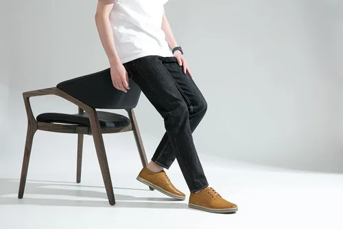 Vista 2 de Jousen Zapatos deportivos de vestir para hombre, de cuero, de moda, transpirables, retro, para hombre, zapatos casuales