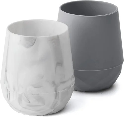 Vista 9 de SAMiGO Tazas de silicona para bebés de 6 a 12 meses, pequeñas tazas abiertas para entrenamiento y beber agua, suministros para el destete guiado por