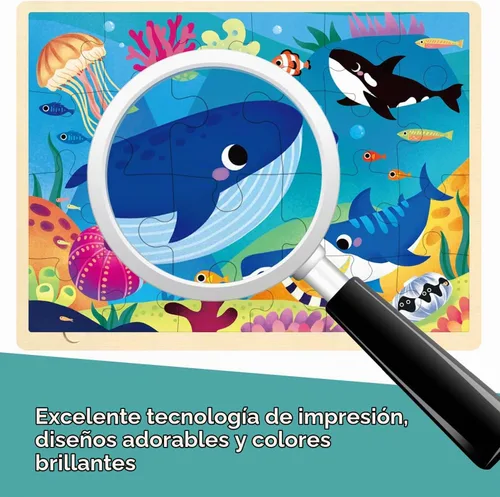 Vista 4 de Rompecabezas de 24 piezas para niños de 3 a 5 años, animales