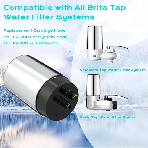 Vista 7 de Repuesto para filtro de grifo Brita, compatible con sistema de filtros de grifo 36311 para fregadero FR-200 FF-100, 2