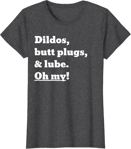 Vista 31 de Consoladores, tapones para los glúteos y lubricante. Camiseta Oh My! Azul bebé