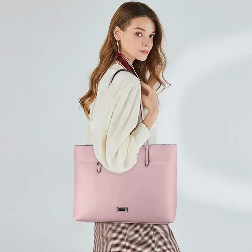 Vista 2 de Bolso de mano de piel sintética suave para mujer, bolso de mano de gran capacidad