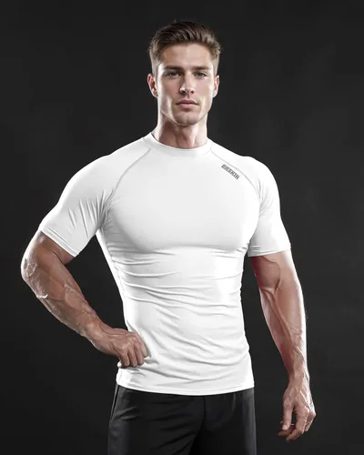 Vista 3 de DRSKIN Paquete de 3, 2 o 1 camisa de compresión para hombre, manga corta, camiseta deportiva de capa base, atlética, correr, entrenamiento activo