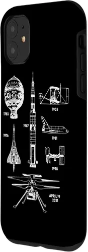 Vista 2 de iPhone 11 Ingenuity Mars Helicóptero Histórico Primera Evolución De Vuelo Caso