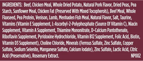 Vista 11 de Nutrish Receta de carne de res, patata y guisantes alta en proteínas con carne de venado y cordero, bolsa de 4 libras, el embalaje puede variar