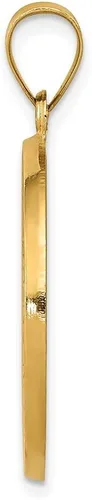 Vista 2 de Medalla hueca reversible de oro amarillo pulido de San Benito de 14 k (L- 1.201 in, W- 0.866 in) regalo para mujer, Metal, No es una piedra preciosa