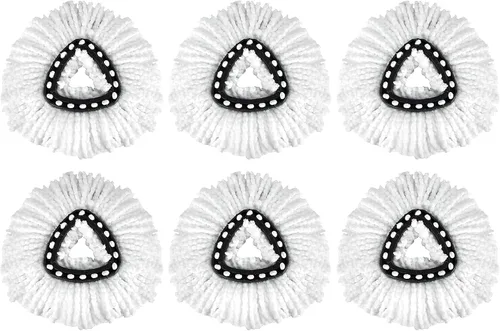 Vista 9 de EasyWring - Juego de 4 cabezales de repuesto para trapeador giratorio, microfibra, compatible con trapeador giratorio triangular, limpieza