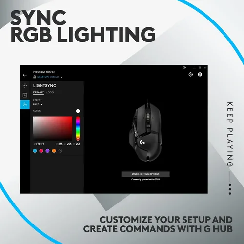 Vista 7 de Logitech G 502 Hero Mouse para juegos con cable y teclado para juegos RGB G213 - Ratones con botones programables y pesos ajustables - Teclado