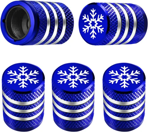 Vista 7 de Tapones para vástago de válvula de neumático, paquete de 5, tapa de aire de neumático N2, metal nitrógeno con forro de plástico, resistente a
