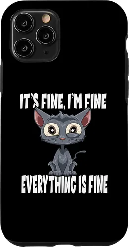 Vista 13 de Funda para iPhone 12 mini It's Fine I'm Fine Everything Is Fine Lustige Katze